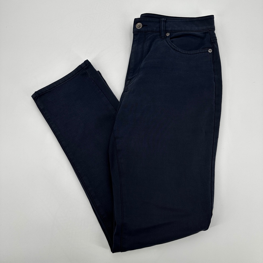 LL Bean Classic Fit True Shape Navy Blue Straight Leg Pants Women Size 10 Reg
